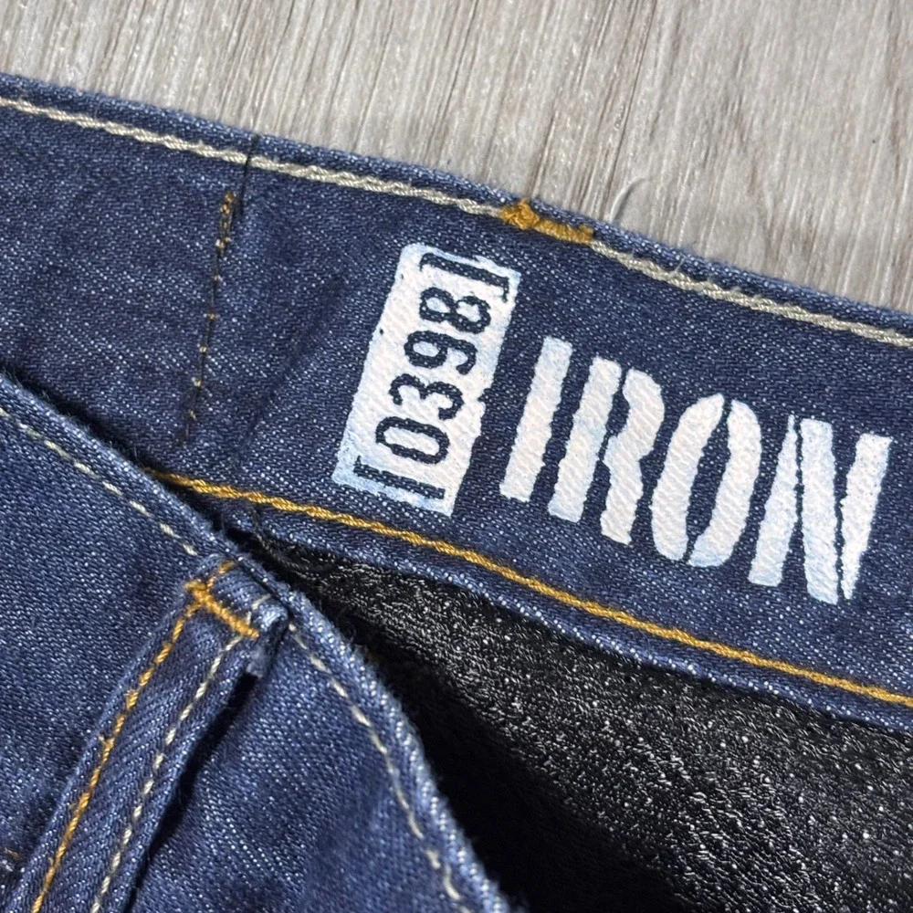 Iron Workers 10398 Mens Motorcycle Riding Jeans Blue Denim Straight Leg Size 40